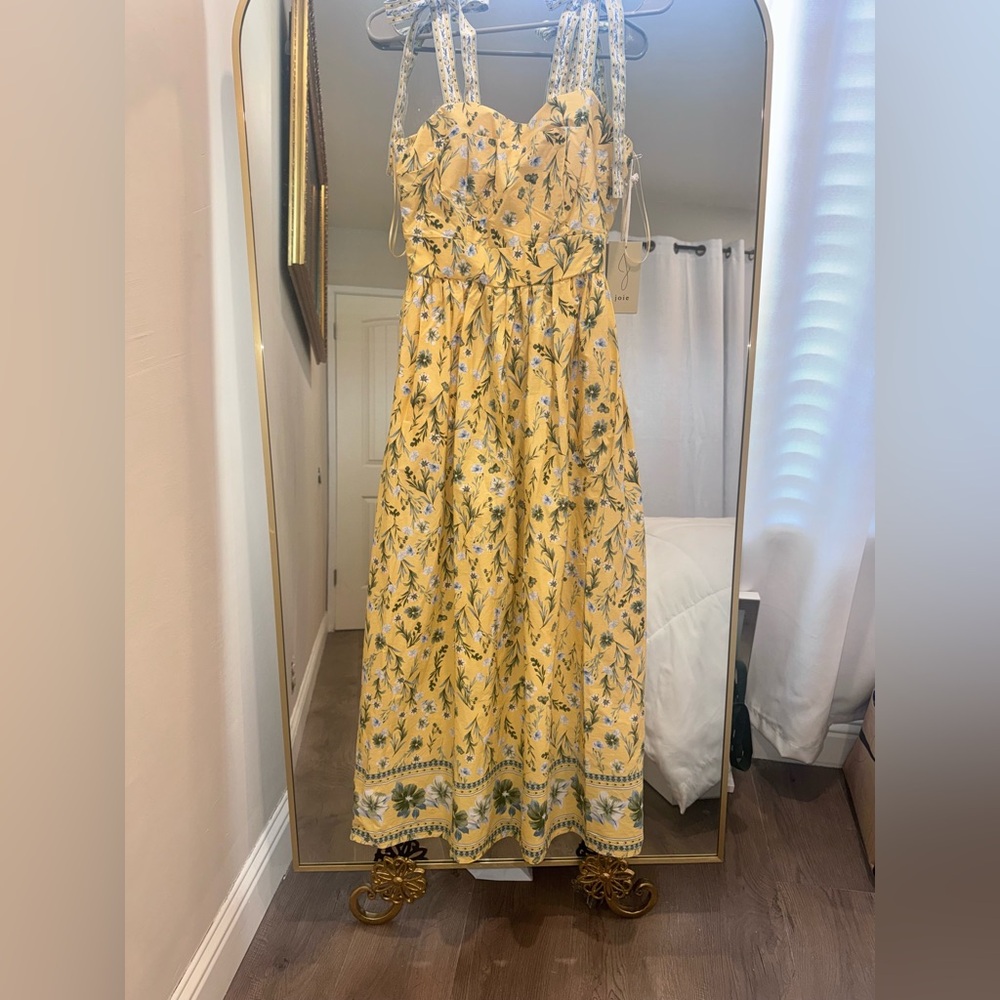 Joie Yellow Floral Midi/Maxi dress